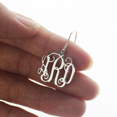 Personalised Sterling Silver Monogram Earrings - All Birthstone™