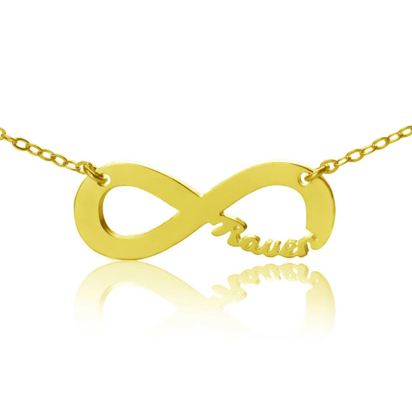 Solid Gold 18ct Infinity Name Necklace - All Birthstone™