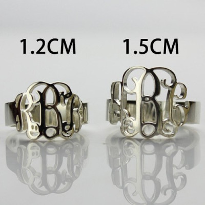 Personalised Sterling Silver Monogram Ring - All Birthstone™