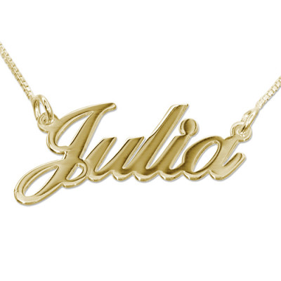 18ct Gold Double Thickness Classic Name Necklace - All Birthstone™
