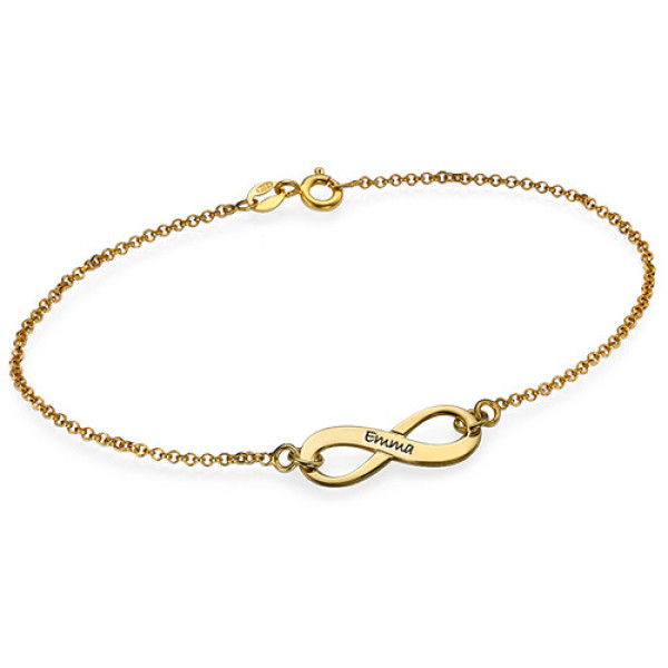 Men’s Gold, Silver & Crystal Infinity Name Anklet & Bracelets - All Birthstone™