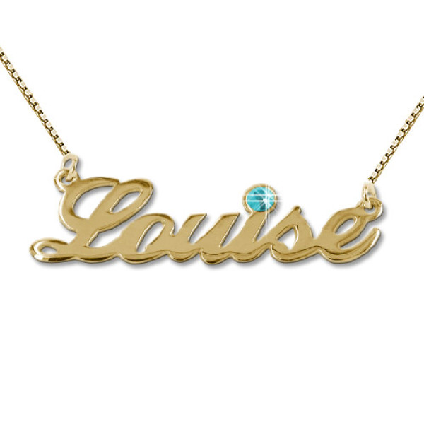 18ct Gold-Plated Swarovski Crystal Name Necklace - All Birthstone™