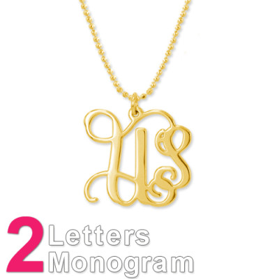 18ct Gold Plated Sterling Silver Initials Necklace - All Birthstone™