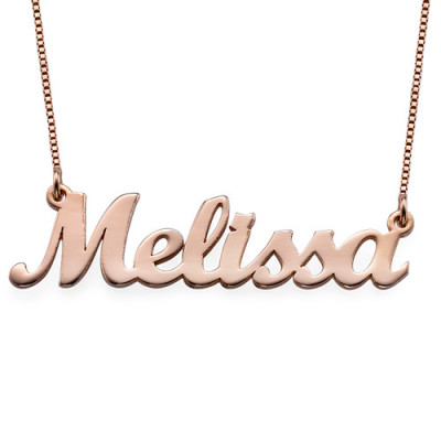 18ct Rose Gold Plated Script Name Necklace - All Birthstone™