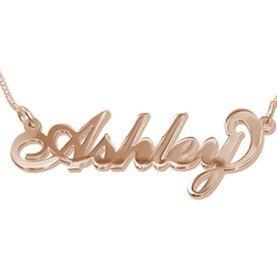 18ct Rose Gold Plated Silver Name Necklace - All Birthstone™