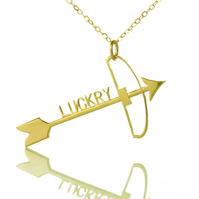 18ct Gold Plated 925 Silver Arrow Cross Name Necklaces Pendant Necklace - All Birthstone™