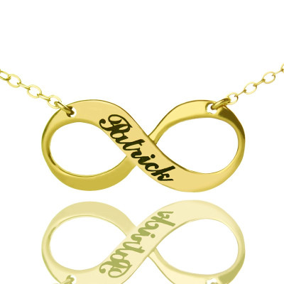 Infinity Symbol Jewellery Necklace Engraved Name 18ct Gold Plated - All Birthstone™
