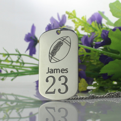 Man's Dog Tag Rugby Name Necklace - All Birthstone™