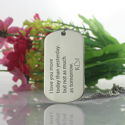 Love Song Dog Tag Name Necklace - All Birthstone™