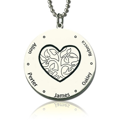Family Tree Jewellery Necklace Engraved Names - All Birthstone™