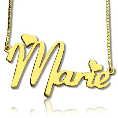 Personalised Nameplate Necklace for Girls 18ct Gold Plated - All Birthstone™