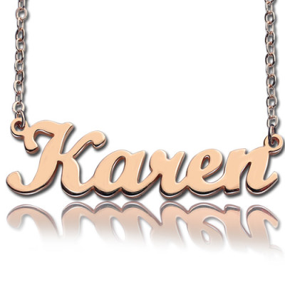 18ct Rose Gold Plated Karen Style Name Necklace - All Birthstone™