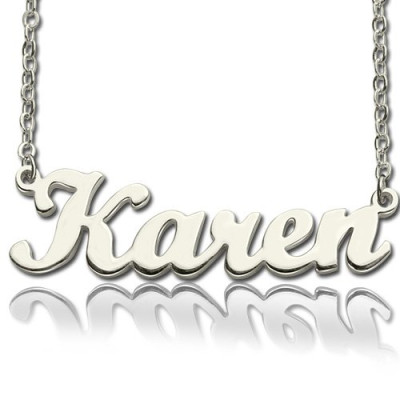 Personalised Script Name Necklace Sterling Silver - All Birthstone™
