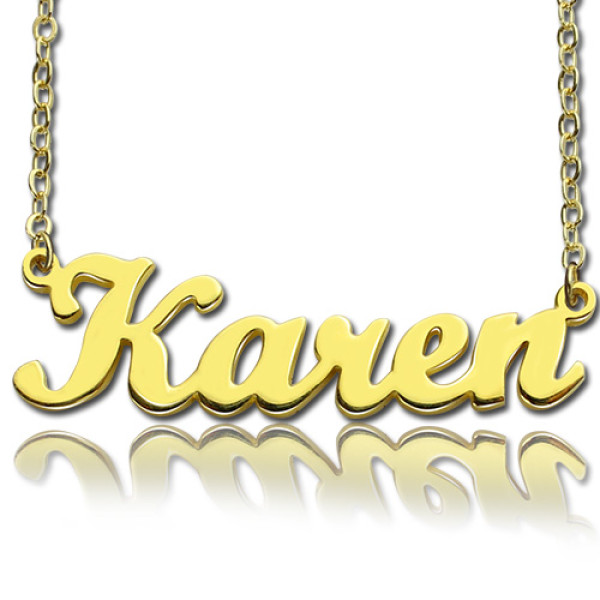 Gold Plated 925 Silver Karen Style Name Necklace - All Birthstone™