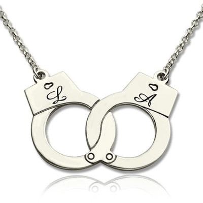 Handcuff Necklace For Couple Sterling Silver - All Birthstone™