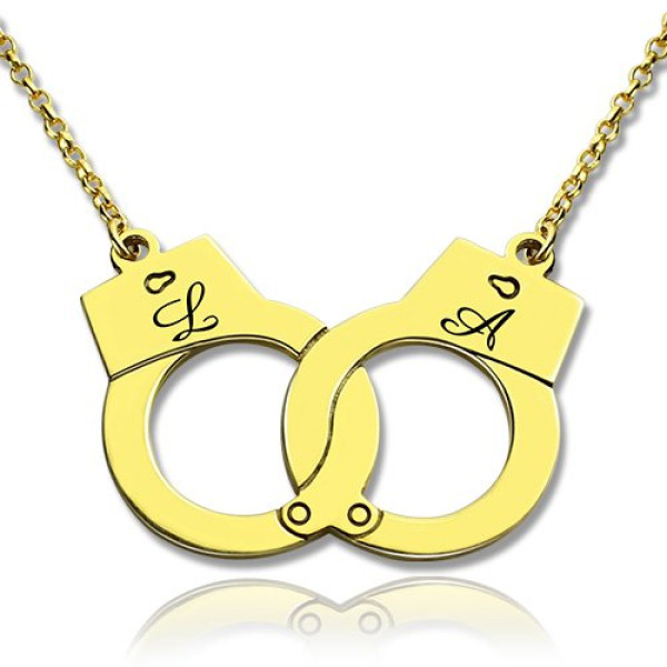 Personalised Handcuff Necklace 18ct Gold Plated - All Birthstone™