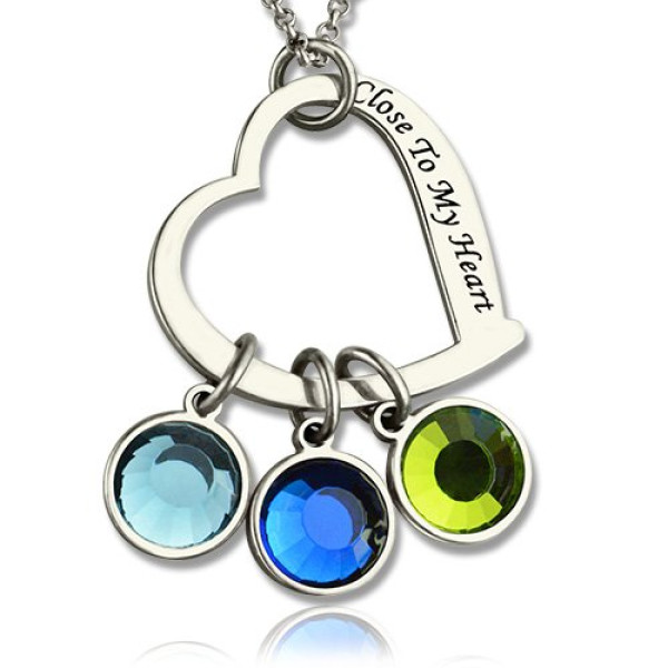 Open Heart Promise Phrase Necklace with Birthstone  - All Birthstone™
