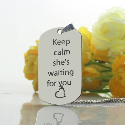 Personalised Cute His and Hers Dog Tag Necklaces Sterling Silver - All Birthstone™