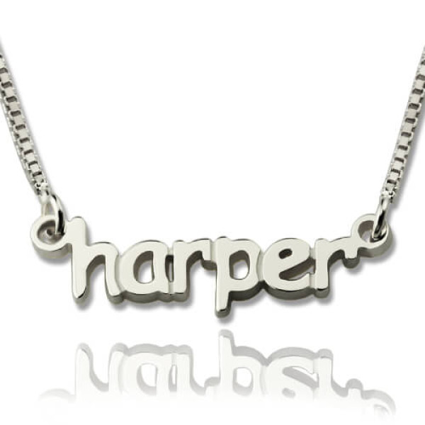 Personalised Mini Name Letter Necklace Sterling Silver - All Birthstone™