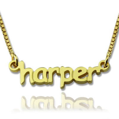 Personalised Mini Name Necklace 18ct Gold Plated - All Birthstone™