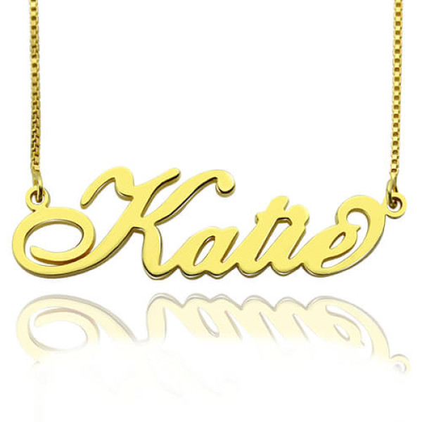 Personalised Necklace Nameplate Carrie in 18ct Gold Plated - All Birthstone™