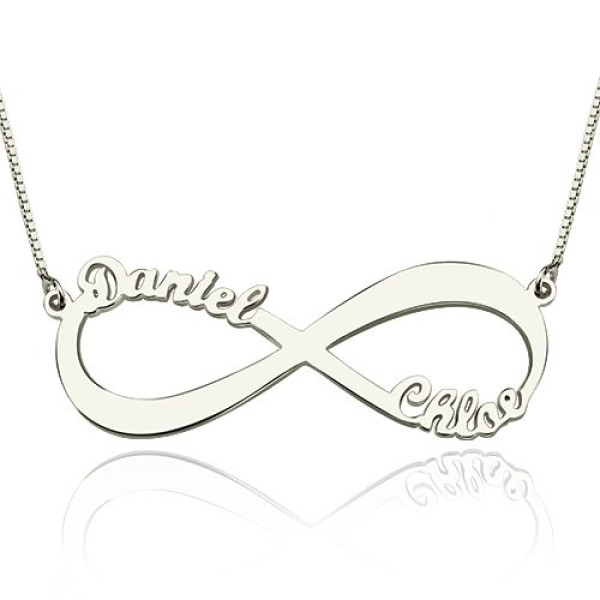Personalised Infinity Symbol Necklace Double Name - All Birthstone™