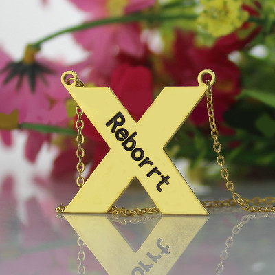 Personalised 18ct Gold Plated Silver St. Andrew Name Cross Necklace - All Birthstone™