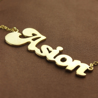 Personalised 18ct Gold Plated BANANA Font Style Name Necklace - All Birthstone™