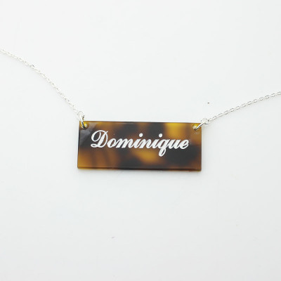 Personalised Acrylic Bar Carrie Name Necklace - All Birthstone™