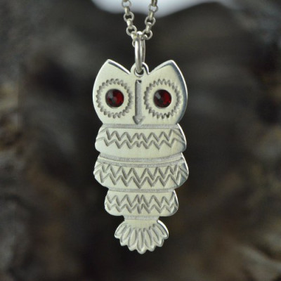 Cute Birthstone Owl Name Necklace for Girls  - All Birthstone™