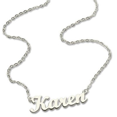 Personalised Script Name Necklace Sterling Silver - All Birthstone™