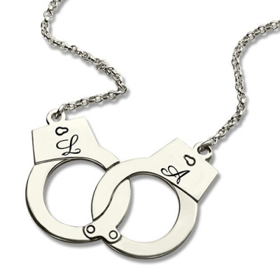 Handcuff Necklace For Couple Sterling Silver - All Birthstone™
