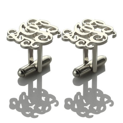 Personalised Cufflinks with Monogram Sterling Silver - All Birthstone™