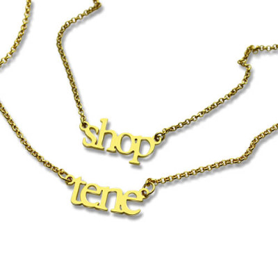 Double Layer Mini Name Necklace 18ct Gold Plated - All Birthstone™