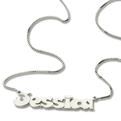 Kids Comic Name Necklace Sterling Silver - All Birthstone™