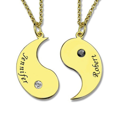 Yin Yang Necklaces Set for Couples or Friend 18ct Gold Plated - All Birthstone™