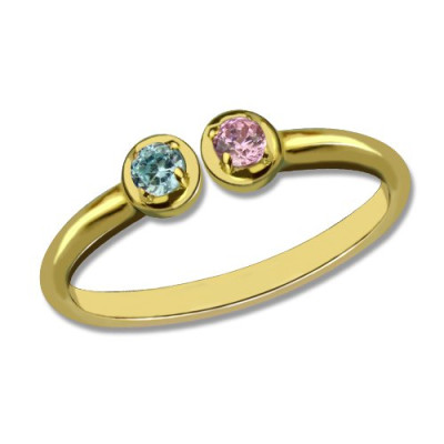 Dual Birthstone Ring 18ct Gold Plated  - All Birthstone™