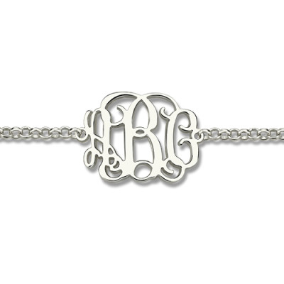 Sterling Silver Monogram Bracelet - All Birthstone™