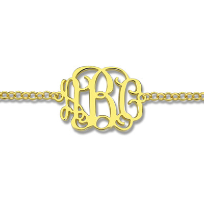 18ct Gold Plated Monogram Bracelet - All Birthstone™