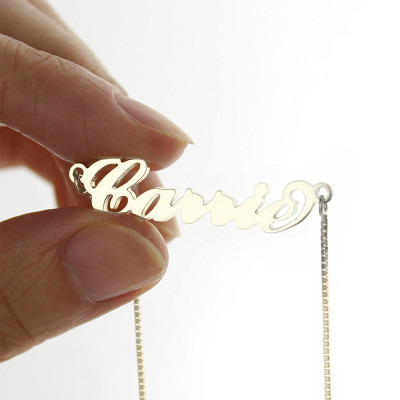 Personalised Carrie Name Necklace Silver - Box Chain - All Birthstone™