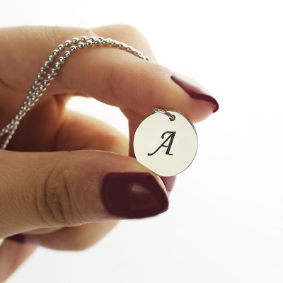 Personalised Initial Discs Necklace Silver - All Birthstone™