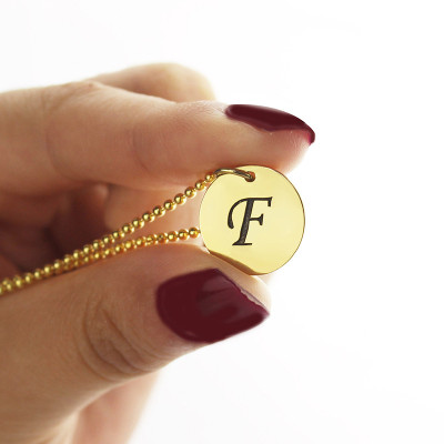 Personalised Initial Charm Discs Necklace 18ct Gold Plated - All Birthstone™