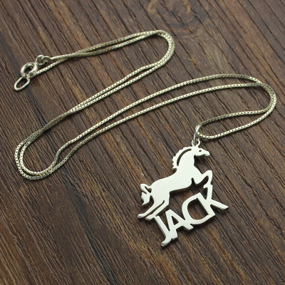 Personalised Horse Name Necklace for Kids Silver - All Birthstone™