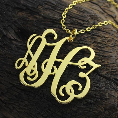 Solid Gold Taylor Swift Style Monogram Necklace 18ct - All Birthstone™