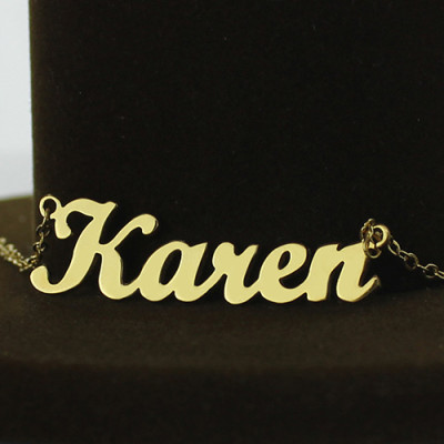 18ct Gold Plated Karen Style Name Necklace - All Birthstone™