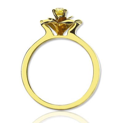 Promise Rose Ring for Her with Birthstone 18ct Gold Plated  - All Birthstone™