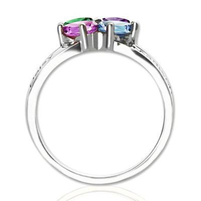 Personalised Mothers Name Ring with Birthstone Sterling Silver  - All Birthstone™