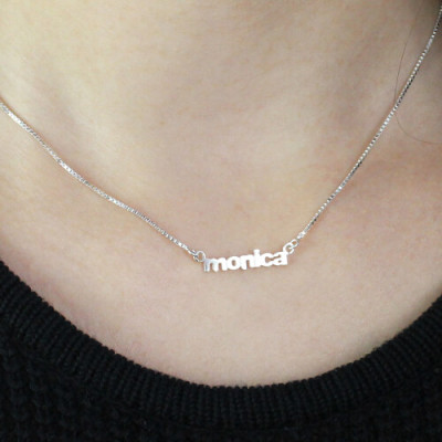 My Tiny Name Necklace Custom Sterling Silver - All Birthstone™