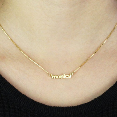 Personalised Small Lowercase Name Necklace in 18ct Gold Plated - All Birthstone™