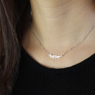 Personalised Mini Name Letter Necklace Sterling Silver - All Birthstone™